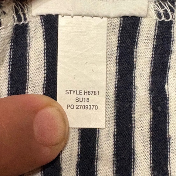 J. Crew Navy and White Striped pocket Short Sleeve bodysuit,size S - Picture 8 of 9